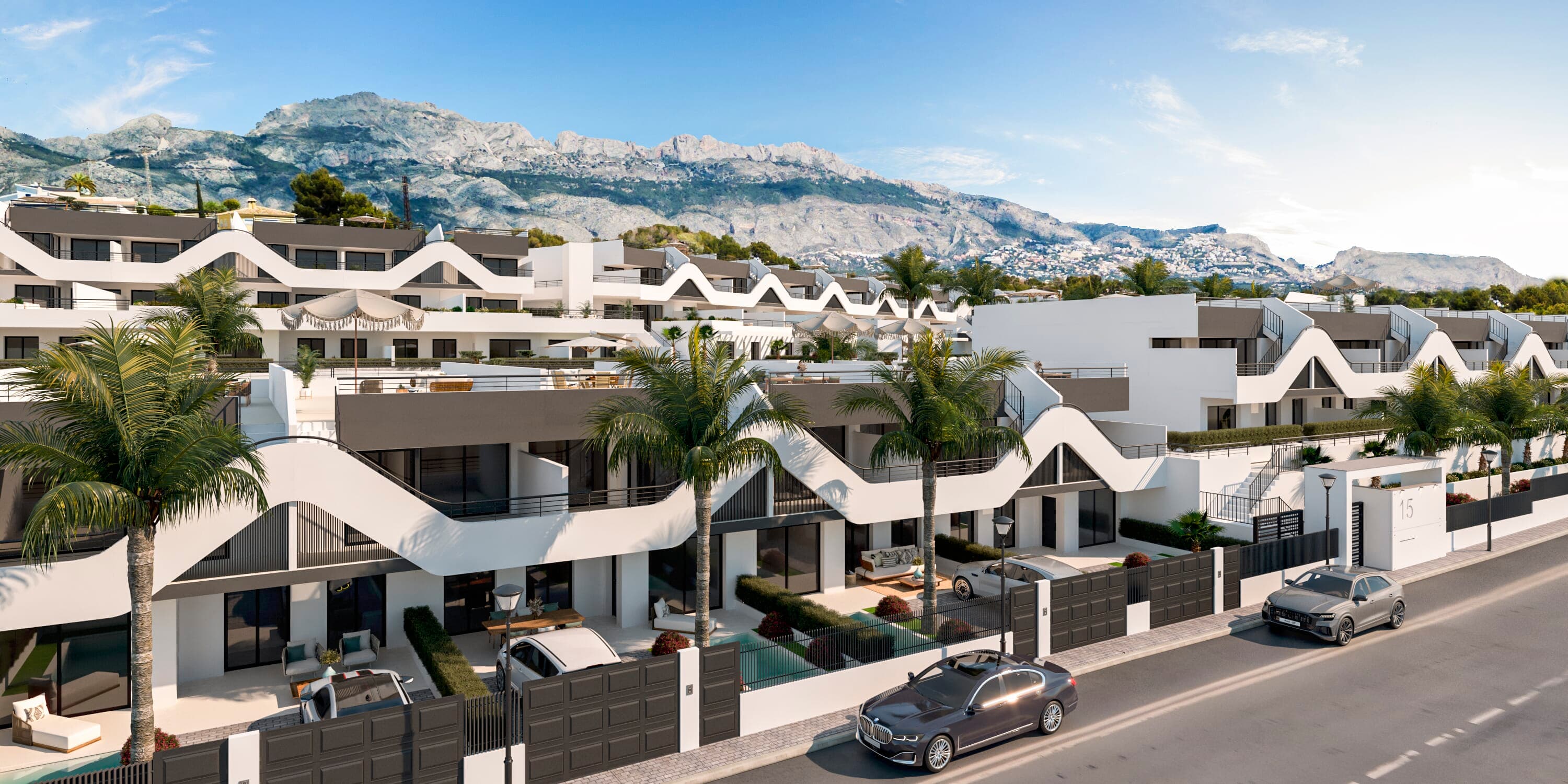 Modern apartments in Alfaz del Pi with pool, gardens and year-round Mediterranean living.