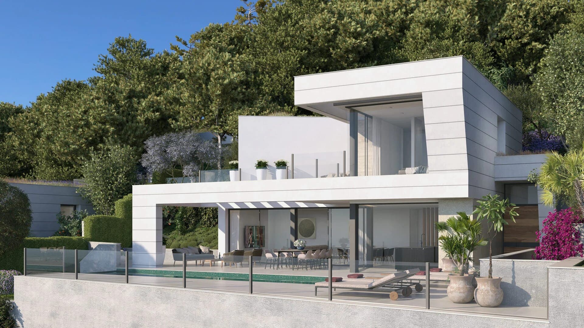 Luxury villa in Pinares Hills Málaga with sea views, infinity pool and modern design.
