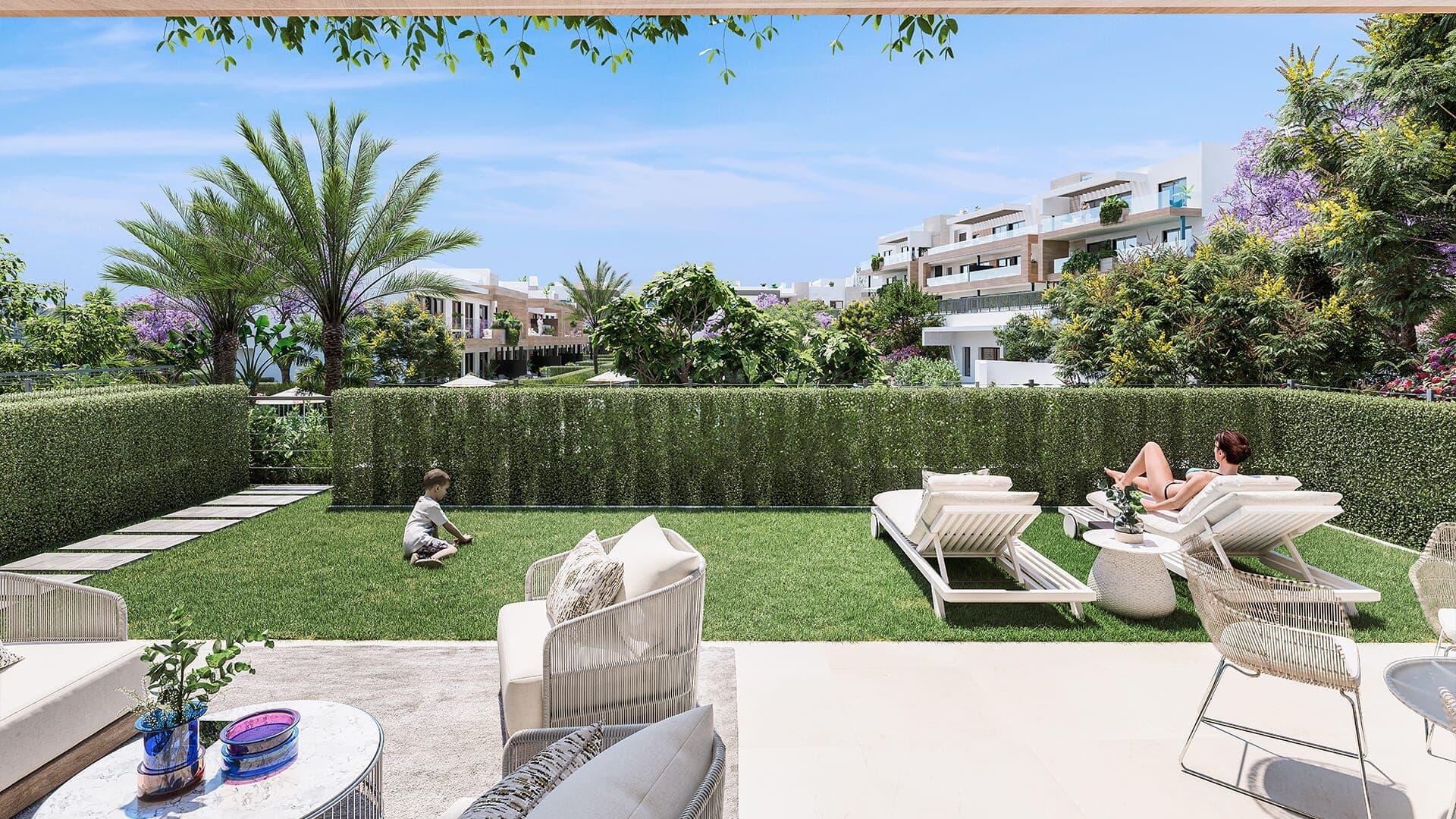 Modern apartments with terraces and resort-style amenities near Marbella.